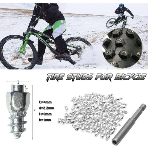 New 200pcs 9mm Snow Screw Tungsten Tire Studs Snow Spikes Winter Anti-Slip Snow Chain Stud for Car Bike Motorcycle with Tool Kit