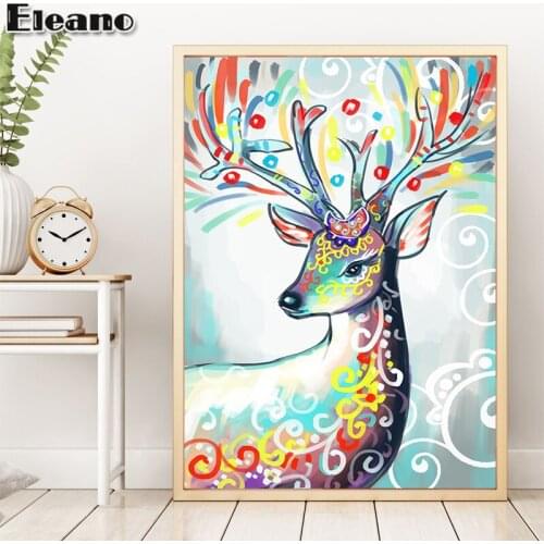 Abstract Art Poster Animal Color Block Graffiti HD Elk Life Tree Wall Picture Aesthetic Vintage Room Decor Modern Art Painting