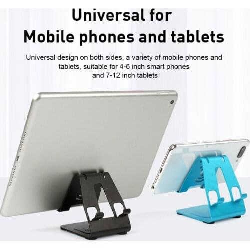 Mini Portable Mobile Phone Tablet Holder Universal Aluminium Alloy Double Use Desk Stand Adjustable Support For IPhone Andorid