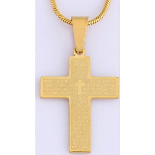 Simple Golden Cross Pendant Vintage Cross Necklace Pendant Fashion Jewelry
