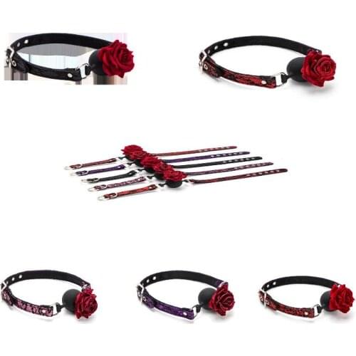 Rose Sex Open Mouth Gag Bdsm For Couples Femdom Adults Games Sex Dolll For Women Sexy Mouth Gag Ball Lace Bondage Adult Product