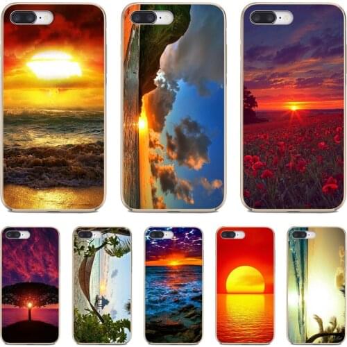Silicone Cover Bag Tropical-Beach-Sea-Sunset-Print For Xiaomi Mi A1 A2 A3 5X 6X 8 9 9T 10 10T 11 Lite SE Pro