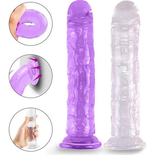 OLO Translucent Soft Jelly Big Dildo Realistic Fake Dick Penis Butt Plug Sex Toys Women Masturbation G-spot Orgas Sex Toy