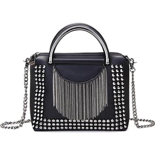 Female Rock Rivet Crossbody Bag Women Small Bags for Women Tassel Shoulder Bags Handbags Female Chain Messenger Bag Sac A Main
