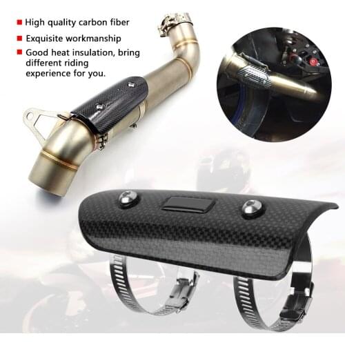 Motorcycle Universal Carbon Fiber Exhaust Middle Pipe Heat Shield Protector Cover Guard Motorcycle Accessories Parts