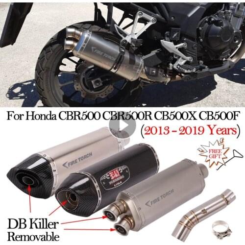 Motorcycle Yoshimura Exhaust Tube Double Hole Tenere700 Escape Moto Pipe For Honda CB500X CB500F CBR500 CBR500R 2013 - 2018 2019