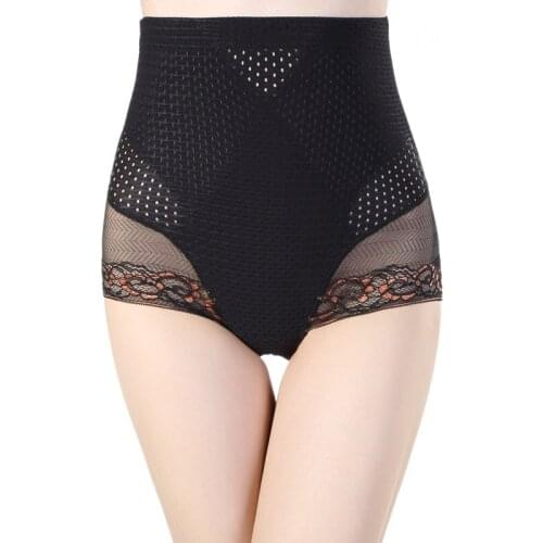 Women High Waist Body Shaper Panties Tummy Control Slimming Underwear Briefs Seamfree Breathable Mesh Intimates Thong Shapewear