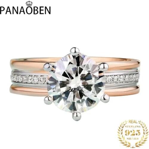 Real 925 Sterling Silver Rings for Women Three-color Charm Luxury Jewelry Engagement Wedding Elegant Trendy Cute Romantic Love