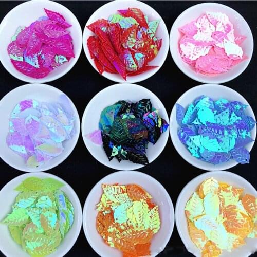 100g/Lot 13x22mm PVC Loose Sequins Paillettes Wedding Craft DIY Leaf Pink Rec White DIY Accessories Sewing Lentejuelas