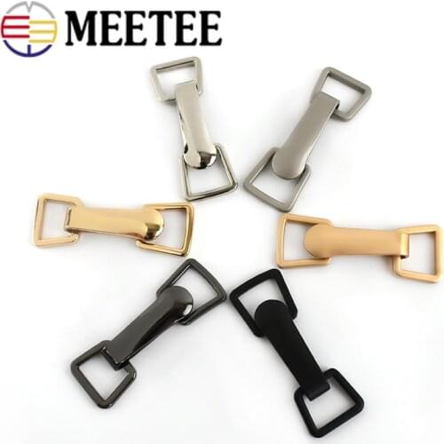 2/4sets Meetee 18*73cm Metal Buttons Garment Hook Buckle Apparel Belt Decoration DIY Sewing Clothing Down Coat Buckle Supply