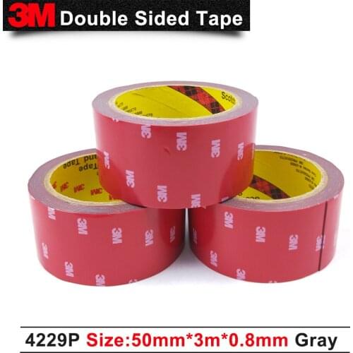 3M Acrylic Foam Tape 4229P, Dark Gray, thickness 0.8mm, Red Printed Liner,Size 50MM x 3M,1pcs/Lot