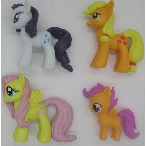 4PCS Little Pony MY Fluttershy scootaloo Rarity Applejack Figure A29F