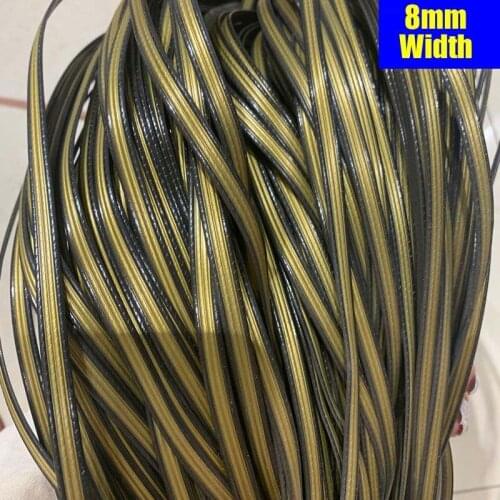 500g Deep Gold Black Gradient Flat Synthetic Rattan Material Roll Home Handmade Knit Repair Furniture Chair Table Basket Decor