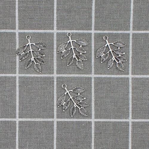 8pcs 28*35mm Ancient Silver Color Leaves Charms Connection Pendant For Jewelry Making DIY Metal necklace Crafts X1800