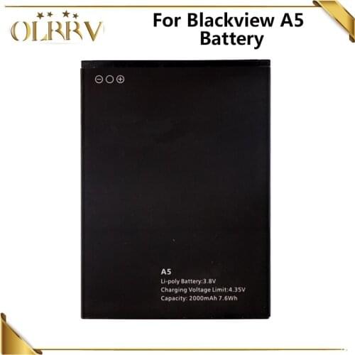2000mAh For Blackview A5 Battery High Quality Li-ion Batteries Backup Replacement Accessory Accumulators For Blackview A5