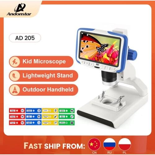 Andonstar 200X Child Digital Microscope AD205 Home School Educational Biology Portable For Kids Children Gift 1080P HD