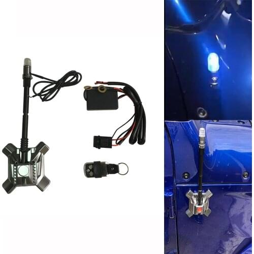 JL1196 ANTENNA for JK JL for jeep wrangler button battery with led blue+red light remote control flashing lantsun