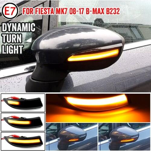 Car LED Dynamic Turn Signal Light Rearview Mirror Light Blinker for Ford Fiesta MK6 VI/UK MK7 2008-2017 B-Max