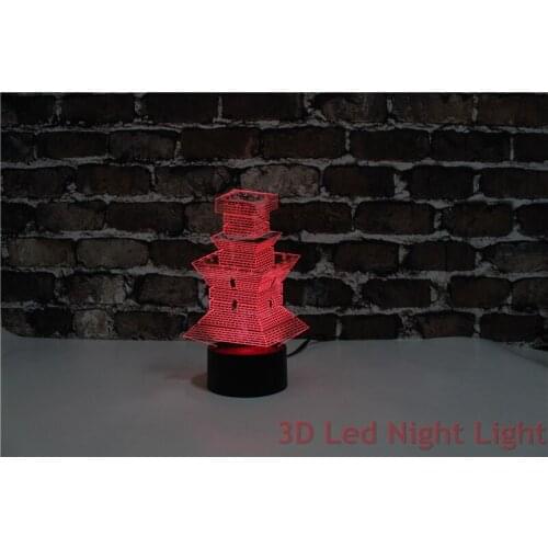 Free Shipping BedRoom Ornament 3D Led Night Light Lamp with CE and UL Certificate Fort Shape