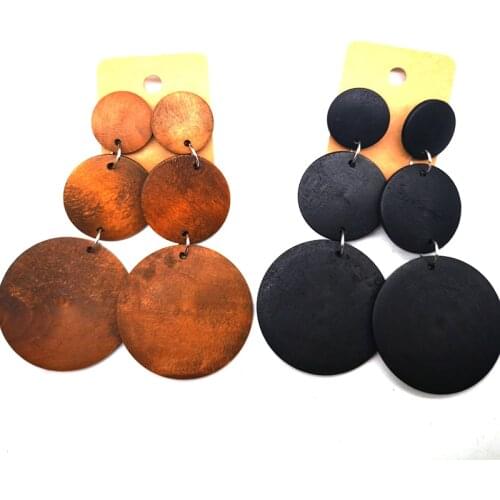 Free Shipping! Stud Natural wooden earrings can mixed 5 colors