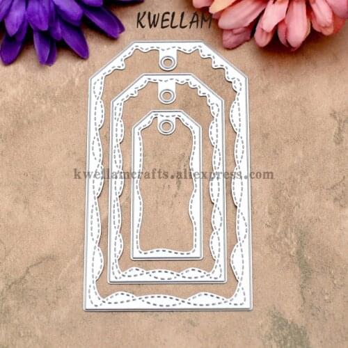 Double Sewing Thread Tag Label Metal Die cutting Dies For DIY Scrapbooking Photo Album Embossing Folder KW8011238