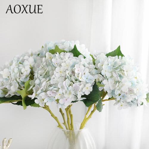 AOXUE European artificial bouquet 11 branches floral hydrangea flower wedding decoration fake flower home living room supplies