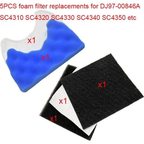 5pcs foam filter for Samsung DJ97-00846A SC4310 SC4330 SC4340 SC4350 SC4360 SC4370 SC4380 vacuum cleaning filter parts