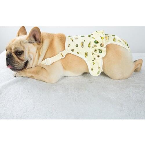 Cartoon Print Cotton Dog Shorts Female Dog Physiological Pants Diaper For French Bulldog Underwear Sanitary Panties Shorts