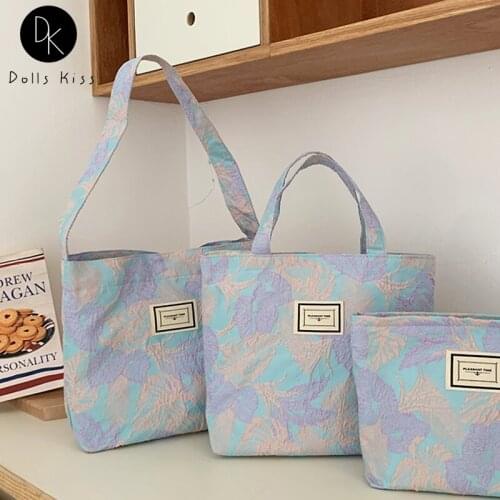 Women Canvas Eco Bag Ladies Retro Flower Design Shoulder Bag Niche Large-Capacity Totes Female Travel Cosmetic Bag and Wallet
