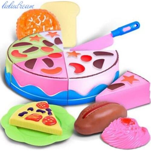 Kitchen toys cake DIY Pretend Play Cut Cake Toys Birthday Cake with Kitchen Food Toys for Girls Gift