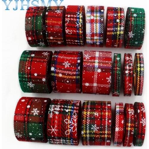 I-19903-2029 10/25/38 mm 5 yards red fabric ribbon plaid, DIY handmade hair accessories wedding gift wrapping materials