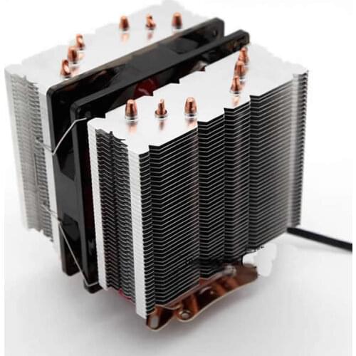 ARSYLID CPU cooler 6 heatpipe dual-tower AVC 12cm 2 fan 4pin PWM cooling for Intel LGA775 115X 1366 2011 for AMD AM3+ AM4 FM2