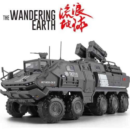 Military transport vehicle Wandering Earth alloy car model transport truck engineering crane alloy car model collection toy