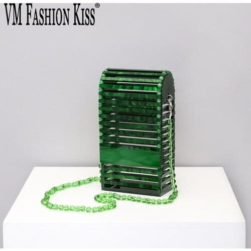 VM FASHION KISS Acrylic Transparent Bag Crossbody Plastic Box Iphone Bags Girl Luxury Evening Party Handbag Summer Beach Bag