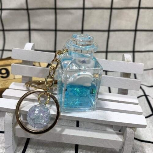Fashion Stereo key Ring Floating Ocean Doll Creative Water World Animal Keychain
