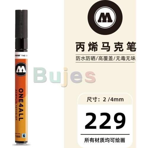 MOLOTOW One4All Acrylic Paint Markers, 2mm, Acrylic-based Hybrid Paint Is UV and Weather-resistant, Art Supplies