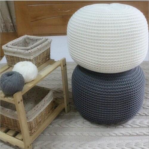 New Style Knitted Woolen Round Cushion POUF