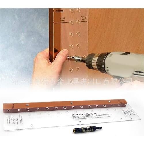 Home Shelf Pin Woodworking Projects Cabinet Door Drilling Jig Multifunctional Reaming Self-Centering Tool Bit Hinge Mounting