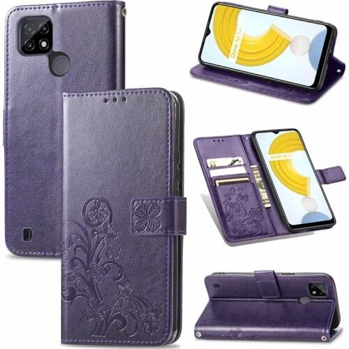 Embossed Butterfly PU Leather Case For OPPO Realme C21 Phone Cover Wallet Card Pocket Leather Cases Realme C 21 Funda