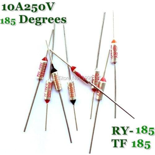 RY 10pcs/lot New Micro thermal fuse 10A250V 185 Degrees Tf 185 C Mini temp fuse metal shell Thermal Cutoff RY-185 RY185