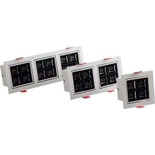 Modern design embedded LED grille light 8W 16W 24W LED COB downlight AC90-260V square ceiling light indoor lighting spotlight