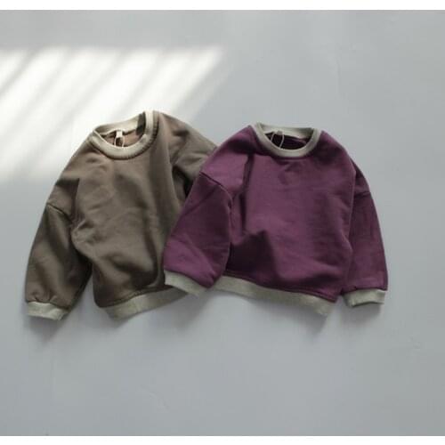 2021 New Girls Boys Patchwork Sweatshirt Spring Fashion Cotton Full sleeve Boay Tops 1-6 Years Childrens Pullover Kids Clothes