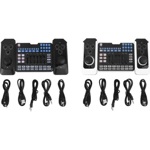 USB Rechargeble Bluetooth Audio Mixer Headset Microphone Webcast Live Streaming Sound Card for Recording Karaoke Singing