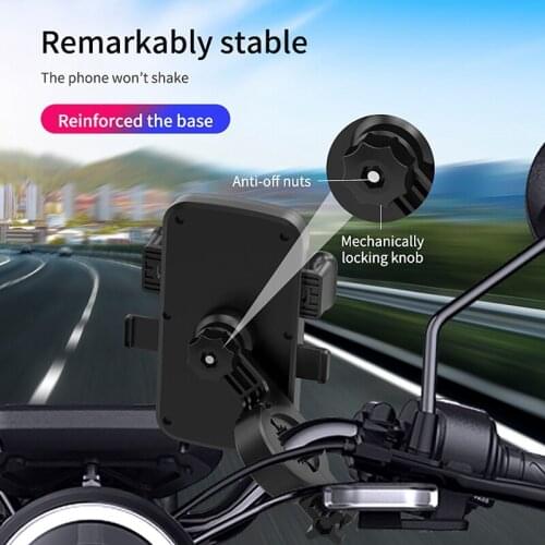 Bike Phone Mount Anti Shake 360 Rotation Motorcycle for Handlebar Bike for iPhone 11 4.7 inch to 6.5 inch Phone