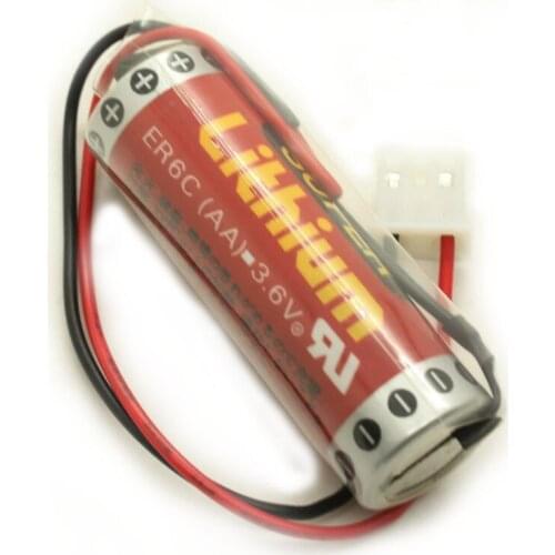 High Quality Original ER6C AA 14500 3.6V 1800mAh F2-40BL FX2N-48MT PLC CNC Industrial Lithium Battery with Plug