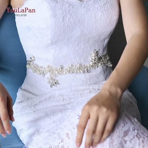 YouLaPan SH186 Silver Bridal Belts with Rhinestones Bride Dress Accessories Bridal Belt for Wedding Gown Bridesmaid Dress Sash