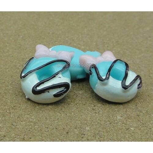 1pcs/lot resin flat back blue chocolate cake 19mm Cabochons Hair Bow Center Card Frame Making Craft DIY B013-2