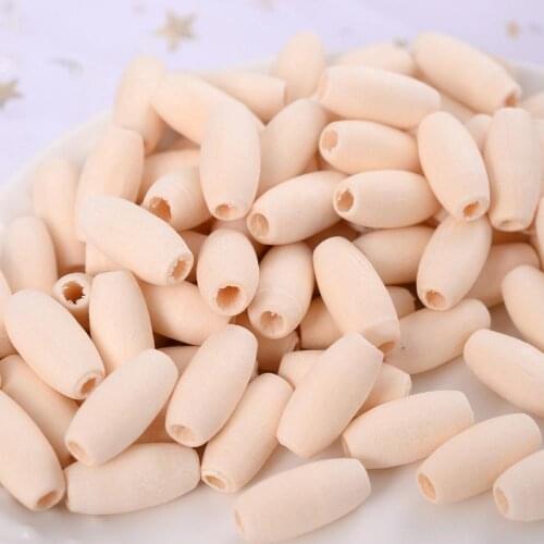 100-300Pcs Natural Wooden Spacer Beads 15x7mm Eco-Friendly Loose Wood Bead DIY Crafts Jewelry Making Bracelet Accessories
