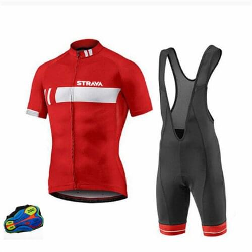 STRAVA 2021 Mens New OEM Manufacturer Team Short Sleeve Cycling Suit , Breathable Sets Clothing Custom Cycle Jersey and Shorts