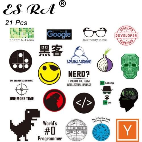 21 Pcs/Set Pack Computer Program Stickers Funny Software Logo Decal Pegatinas forLaptop Fridge Skateboard Pitcher Guitar Room J